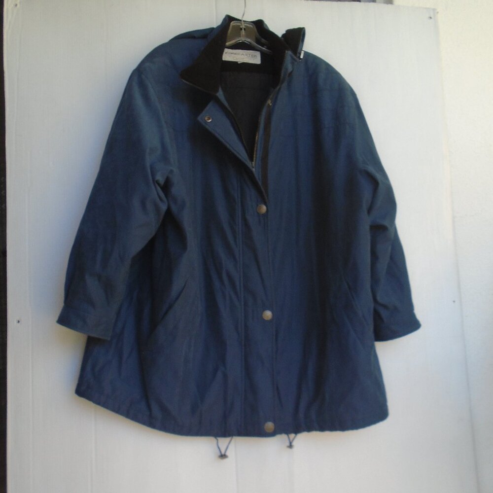 vintage Forecaster Sport Womens Hooded Jacket Size 1X Blue